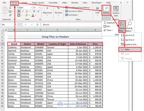 multiple headers in excel