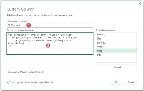 multiple if conditions in excel power query