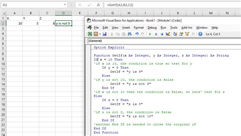 multiple if statements in excel vba