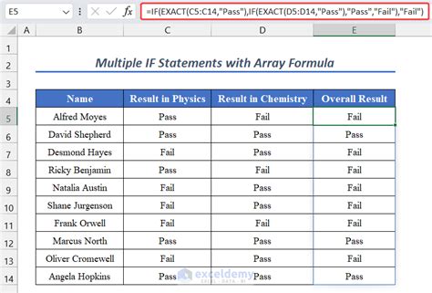 multiple if statements in excel with text example