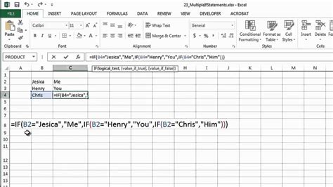 multiple if then statements in excel with text