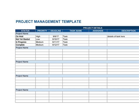 multiple project monitoring template excel