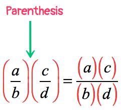 multiplying fractions in parentheses