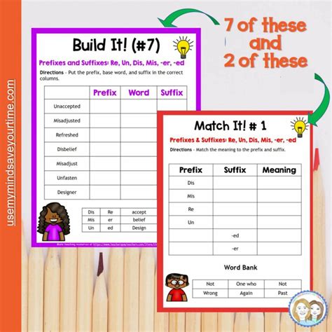multisyllabic words with prefixes and suffixes list