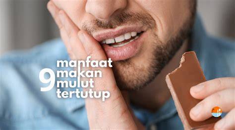 Gambar mulut mengunyah makanan