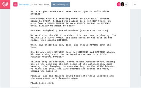 musical script example