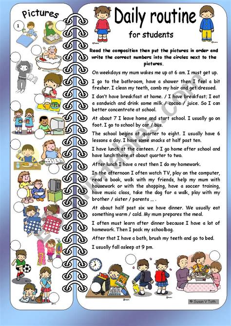 my daily routine example for students pdf