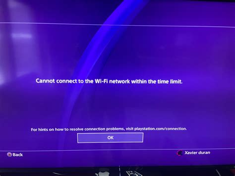 my ps4 cannot connect to the internet within the time limit
