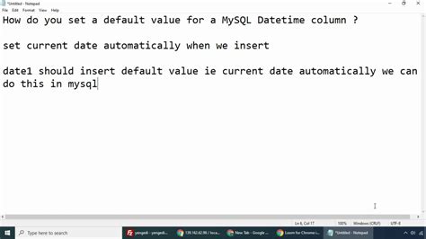 mysql date format default value