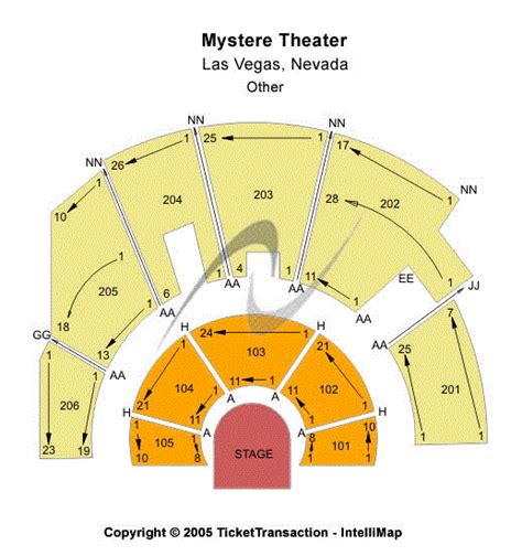 Mystere Theater Seating Chart