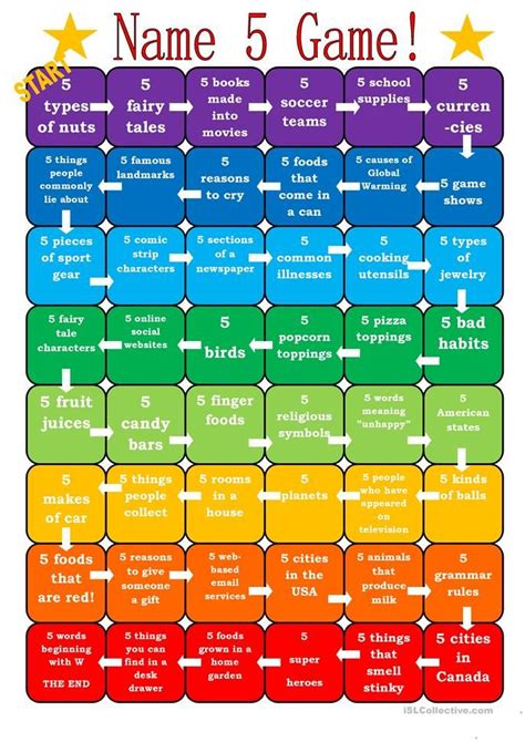 name 5 categories game