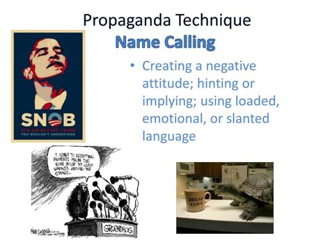 name calling propaganda technique example