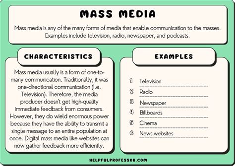 name three examples of mass media commonly used in our community