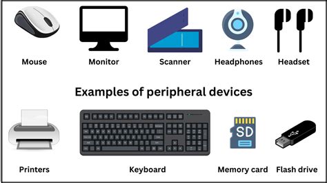 name three examples of peripheral devices