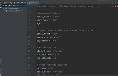 naming convention for variables in python