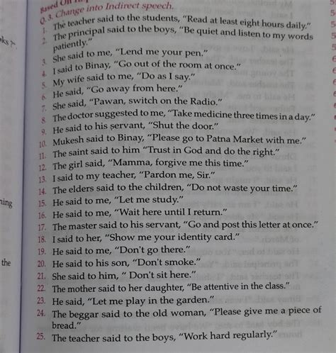 narration change of imperative sentence exercise