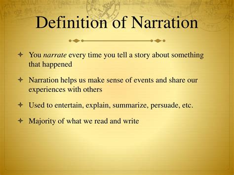 narration description and definition