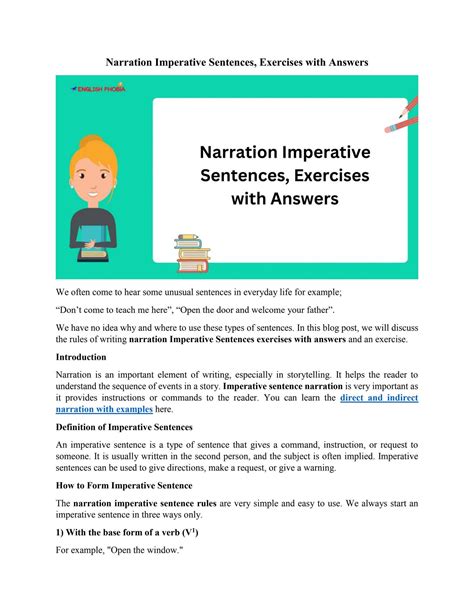 narration of imperative sentence exercise with answers