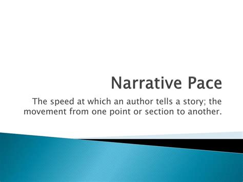 narrative pace examples in literature