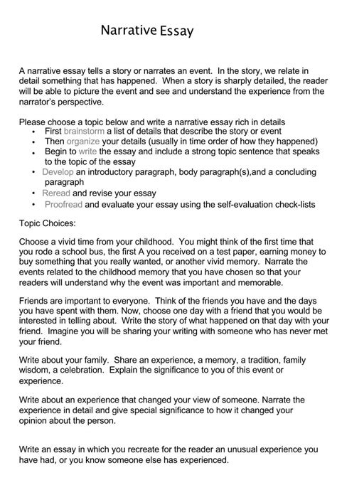 narrative questions examples
