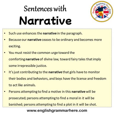 narrative text example sentence
