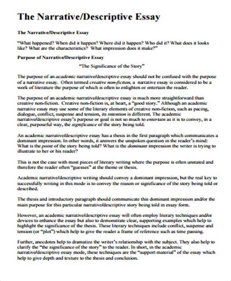 narrative writing examples pdf