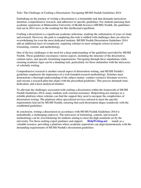 nashik muhs dissertation guidelines pdf
