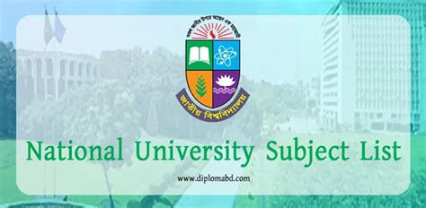 national university subject code