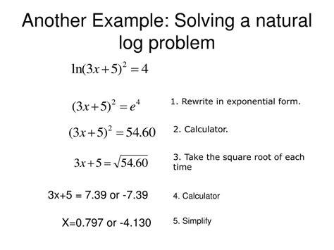 natural logarithm example problems