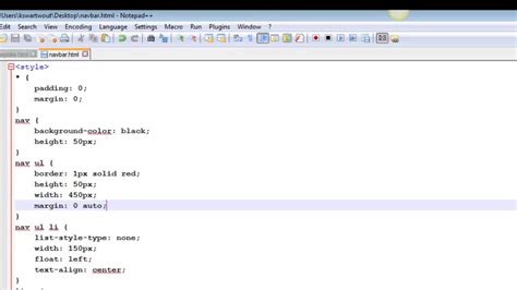 navigation bar html code