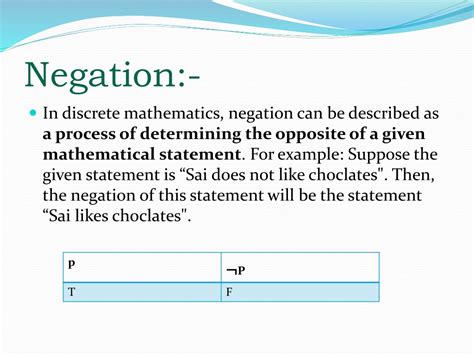 negation sign in discrete math