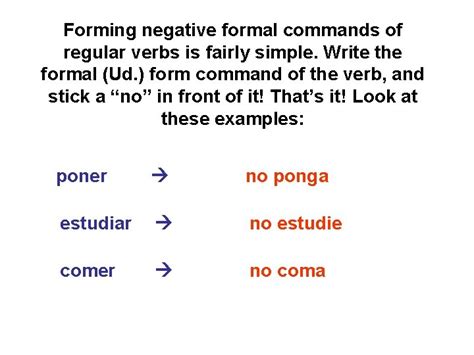negative formal command examples