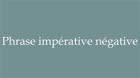 negative imperative examples in french