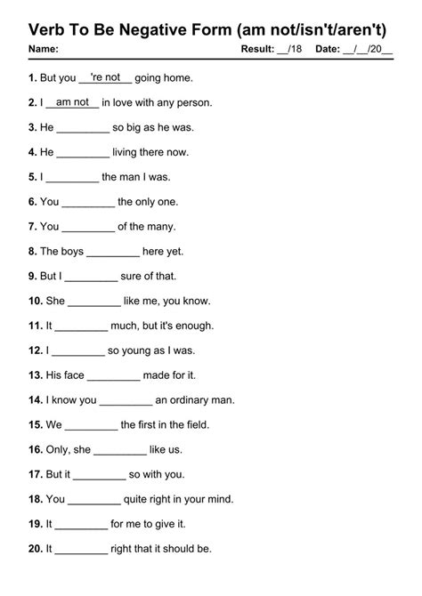 negative questions exercises with answers pdf