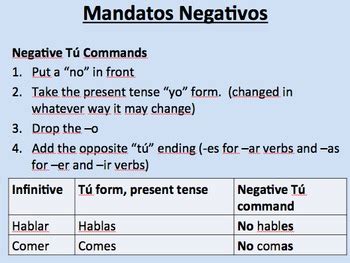 negative usted commands conjugation
