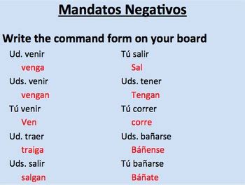 negative usted commands in spanish