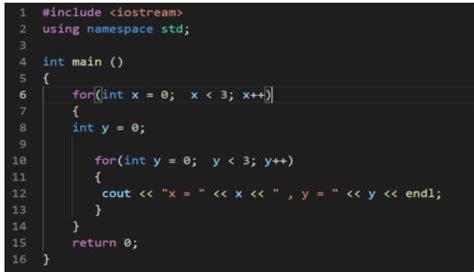 nested for loop in c programming examples pdf