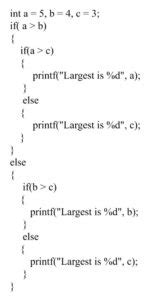 nested if example in c