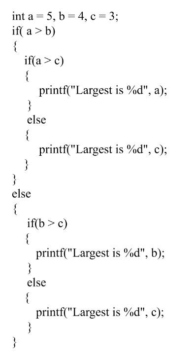 nested if example program in c