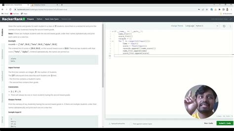 nested lists hackerrank solution