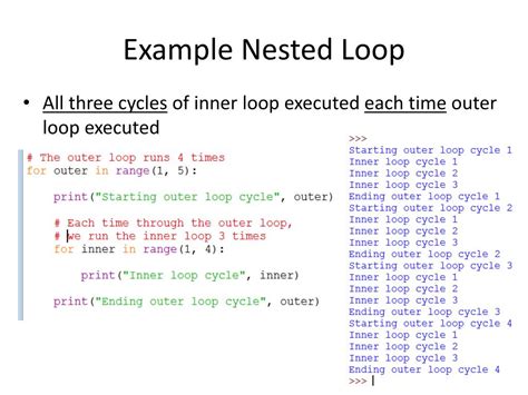 nested loop code example