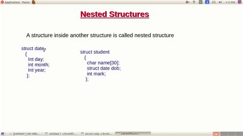 nested structure example program in c
