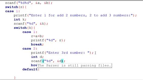 nested switch statement in c++ example