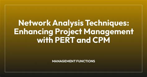 network analysis techniques in project management