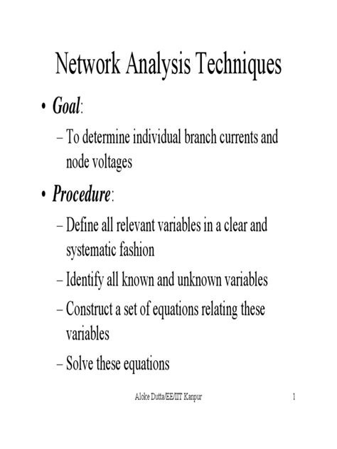 network analysis techniques pdf