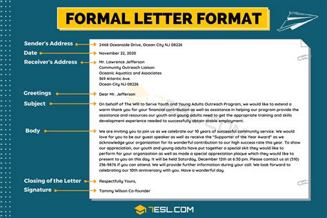 new format of formal letter writing