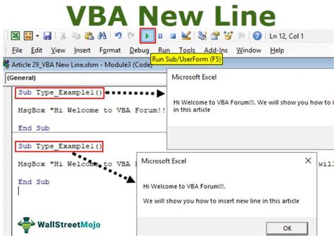 new line in excel cell vba