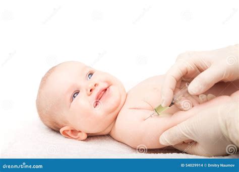 Newborn receiving injection