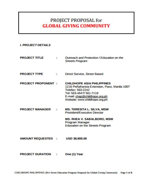 ngo project proposal writing format