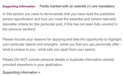 nhs supporting statement examples admin